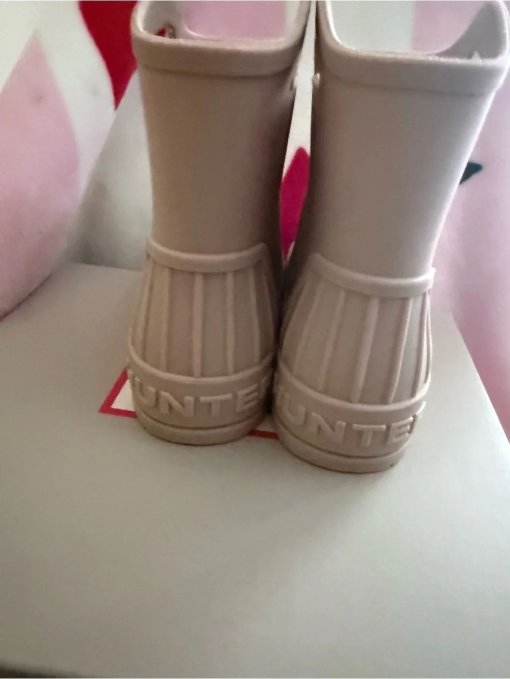 NWT Hunter Georgey Kids Waterproof Pull-On Rain Boots in Light Brown, Size 12C